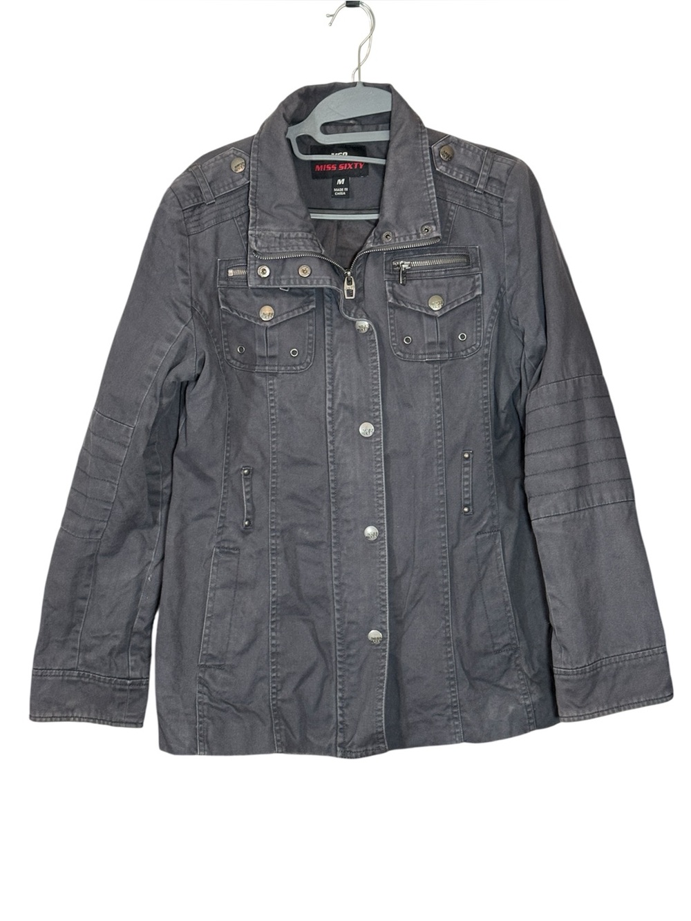 Miss Sixty Utility Jacket Gray Zipper